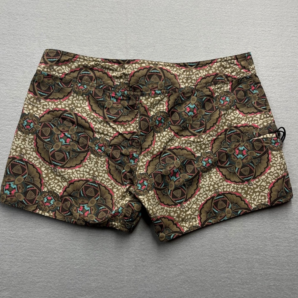 Patagonia Womens 10 Board Shorts Mandala Geometric Print Brown Pink Swim Trunks - Picture 4 of 11